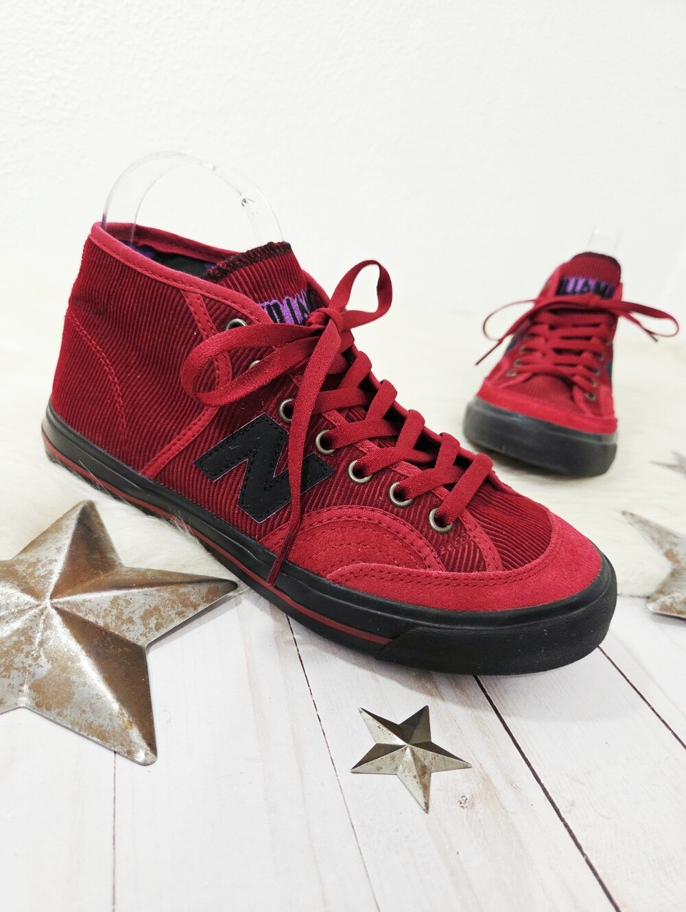 New Balance Numeric Franky Villani Pro Court 213 Mid sneakers red corduroy sz 6